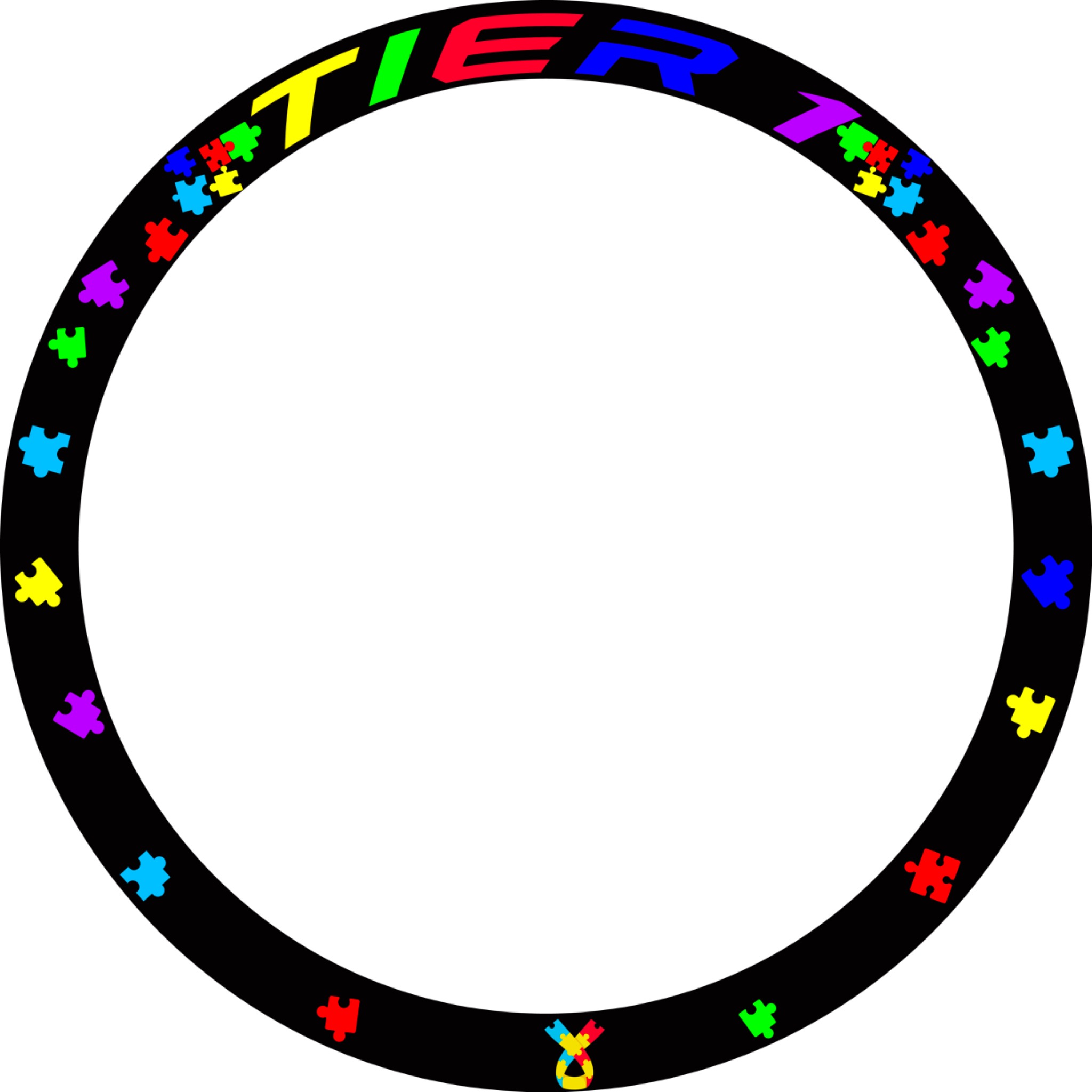 Different by Design multicolor puzzle-piece Tier 1 carbon BMX rim artwork