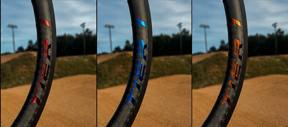 Tier 1 carbon rim logo color options